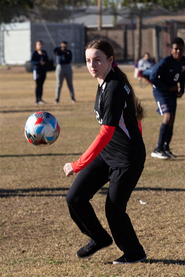 Students playing soccer during the 7th Annual Soccer Classic, Thursday, December 8, 2022.